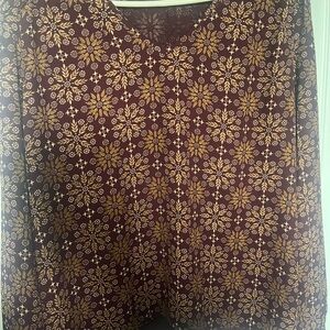 Brown Boxy Long Sleeve Blouse